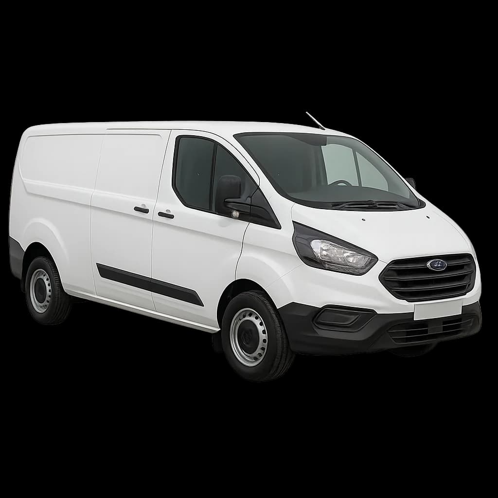 A medium white panel van