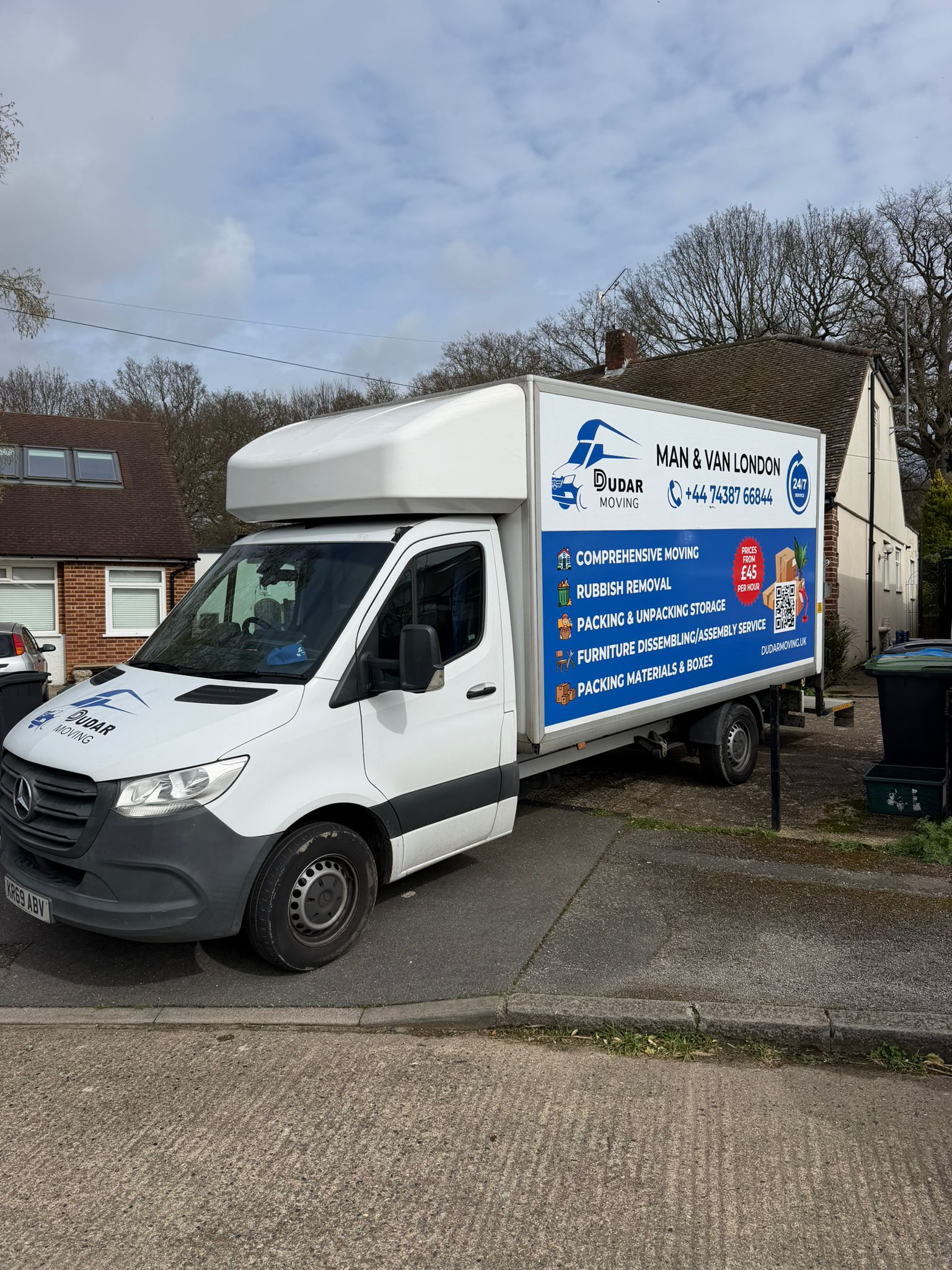 Professional moving van